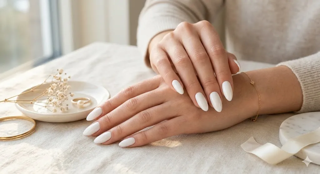 White Almond Nails