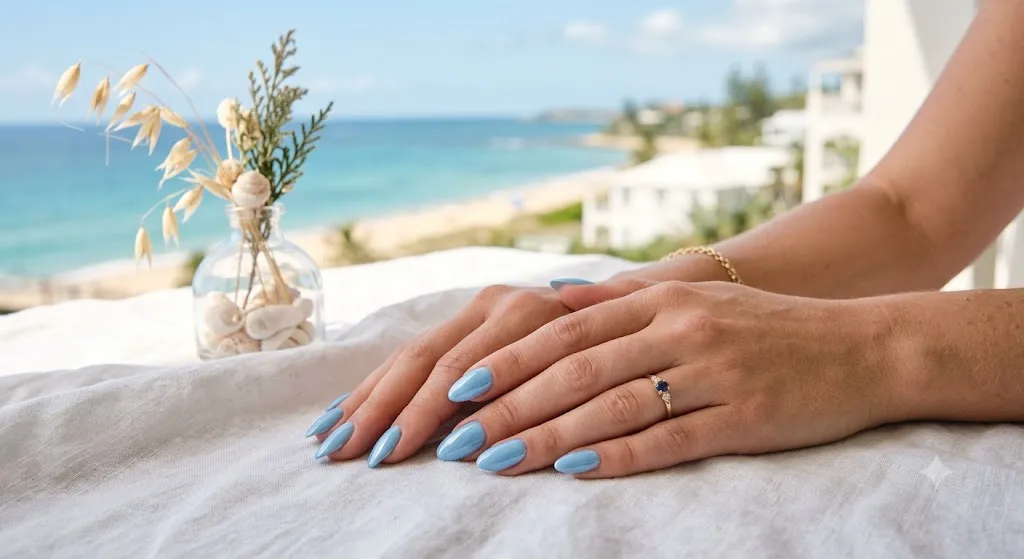 Sky Blue Nails