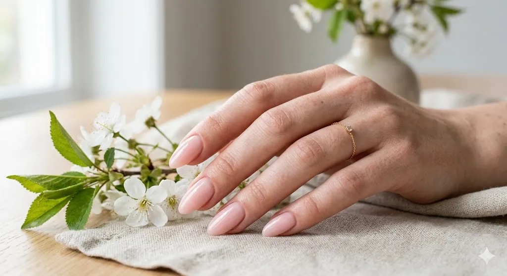 Soft Blush Pink Minimal Nails