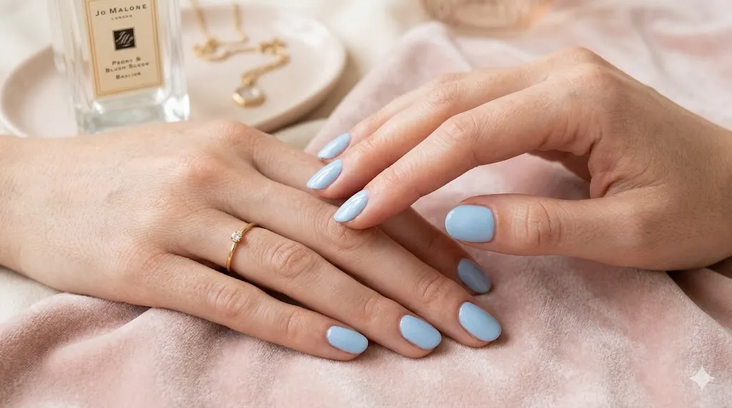 Baby Blue Minimal Nails