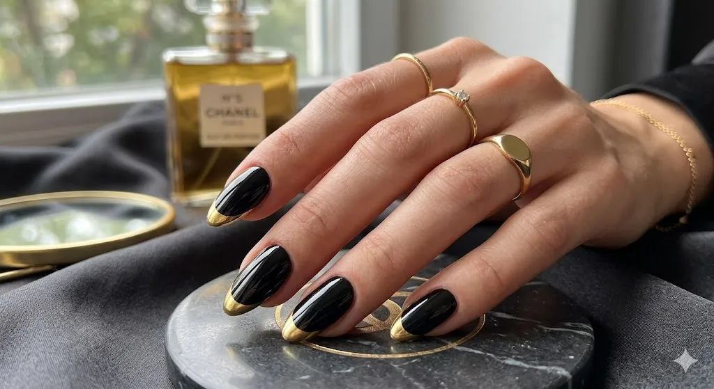 Black Geometric Nails