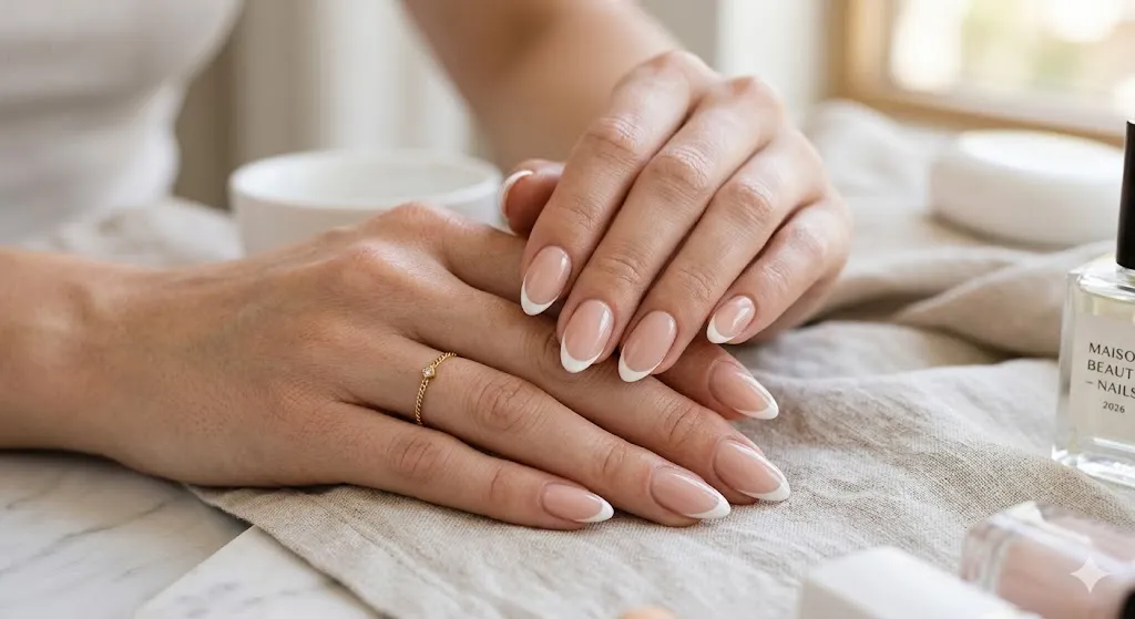French Tip Almond Nails