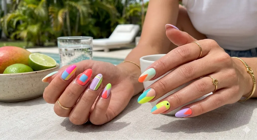Color Block Nails