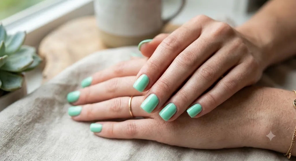 Mint Green Fresh Nails