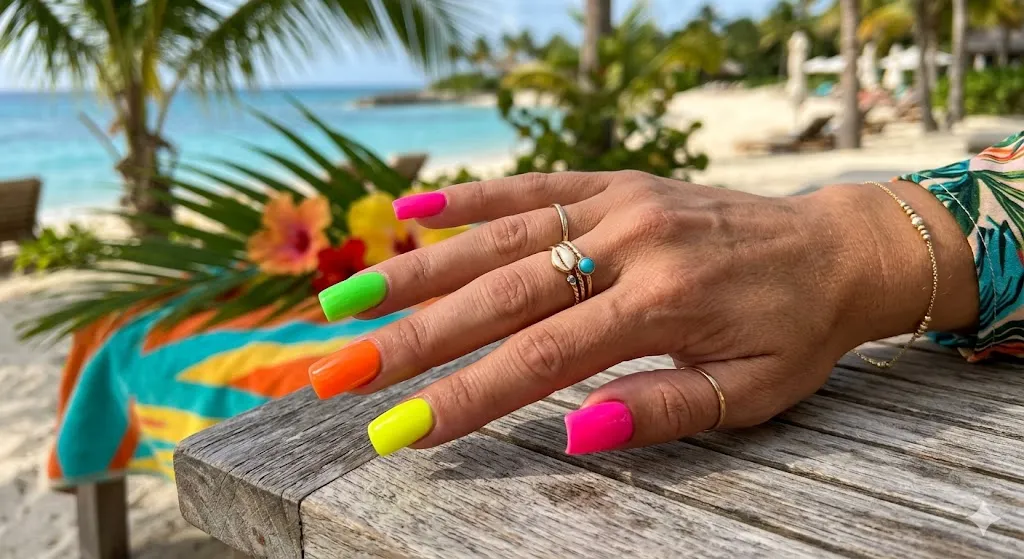 Bright Neon Pop Nails