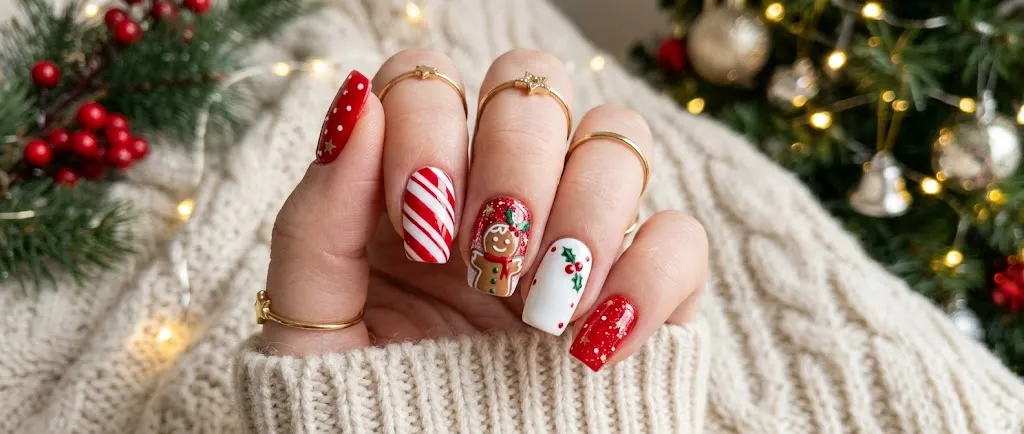 Candy Cane Stripe Nails