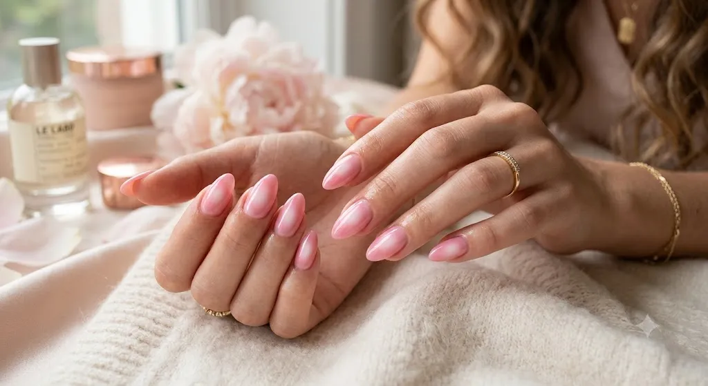 Rose Pink Aura Nails