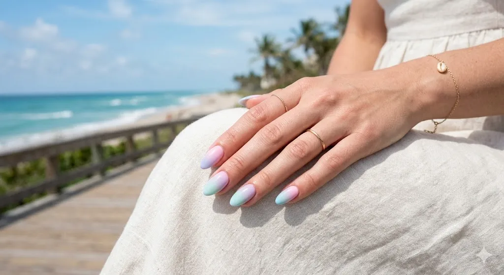 Soft Gradient Pastel Nails