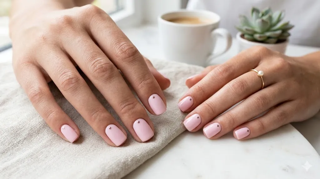 Minimal Pastel Square Nails