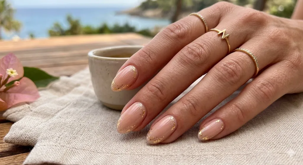 Minimal Nude with Gold Foil