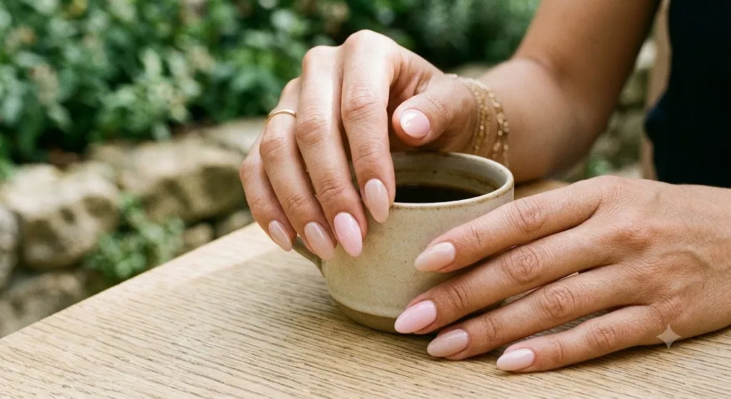Nude and Pink Combo Nails