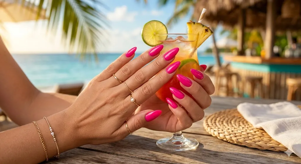 Hot Pink Statement Nails