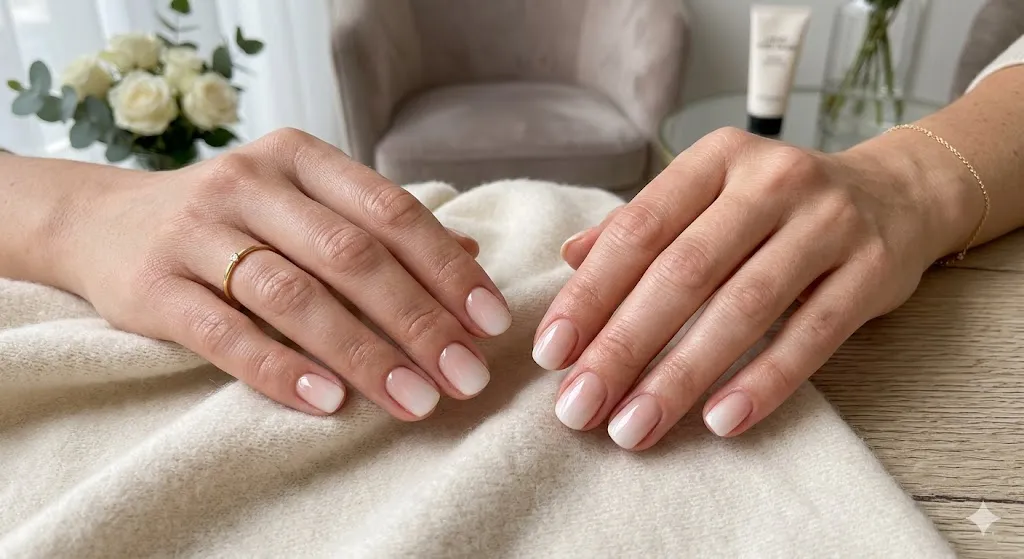 Soft Ombre Short Nails