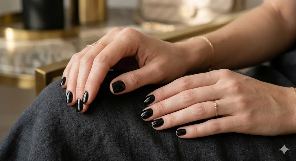 Classic Black Gloss Nails