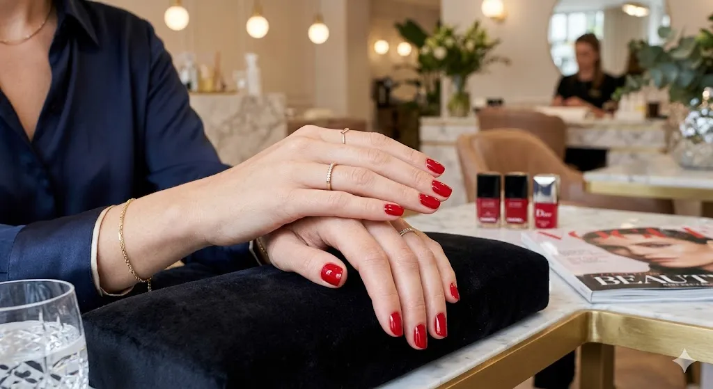 Classic Red Short Nails