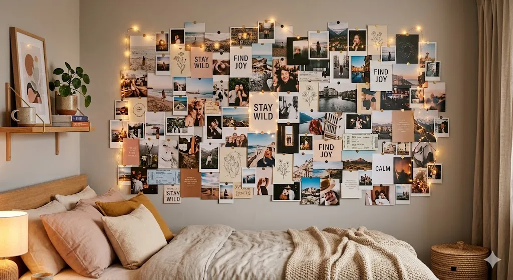 Overlapping Photo Collage with LED Lights