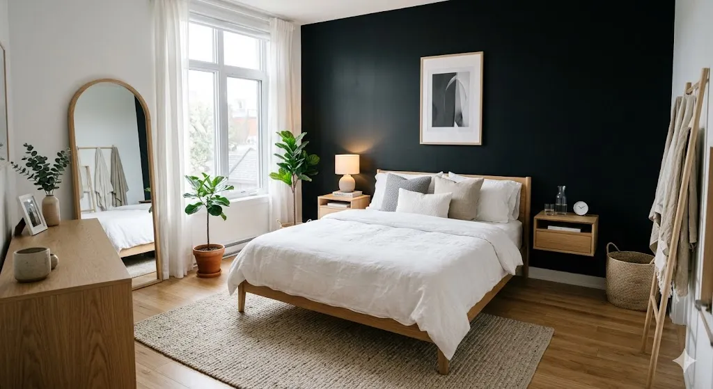 Black and White Scandinavian Bedroom