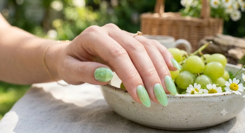 Light Green Jelly Nails