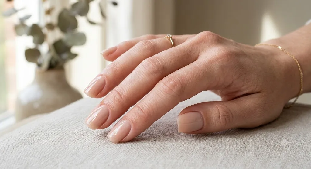 Nude Nails with Glossy Top Coat