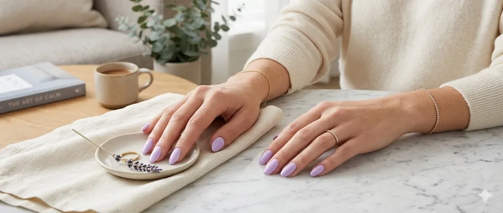 Soft Lavender Minimal Nails