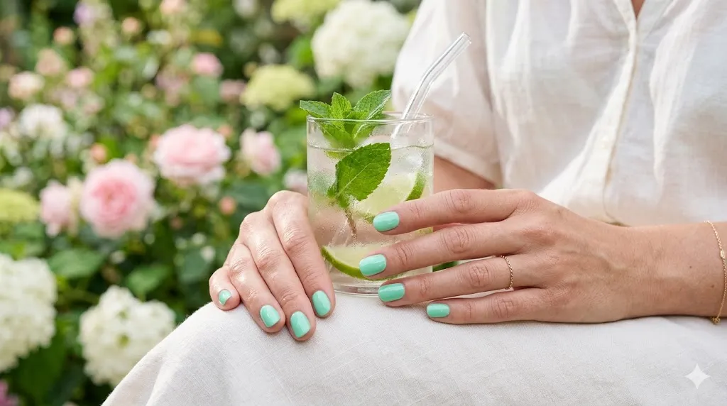 Mint Green Short Nails