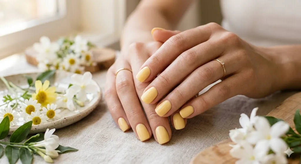 Soft Butter Yellow Nails