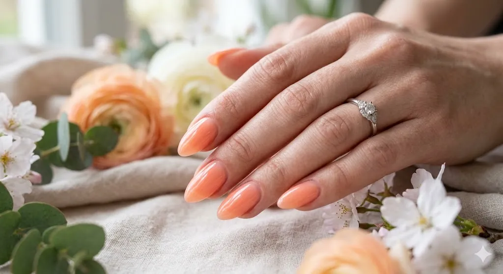 Peachy Pastel Glow Nails