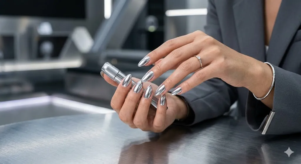 Chrome Almond Nails