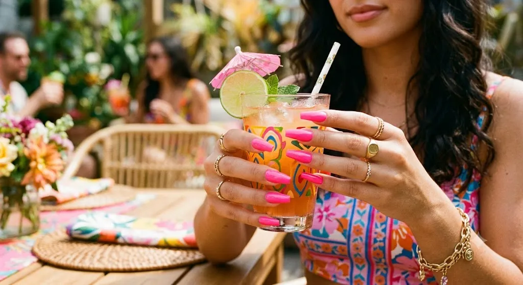 Neon Pink Pop Nails