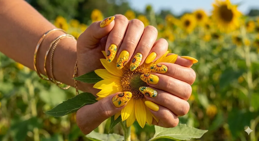 Sunflower Inspired Nails