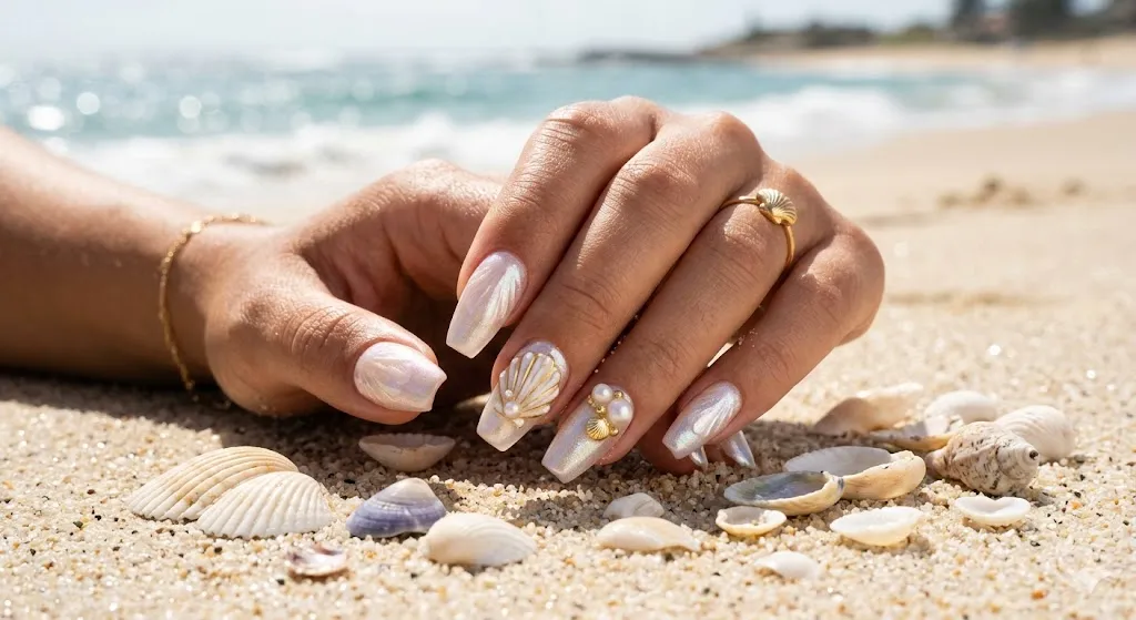 Seashell Inspired Nails
