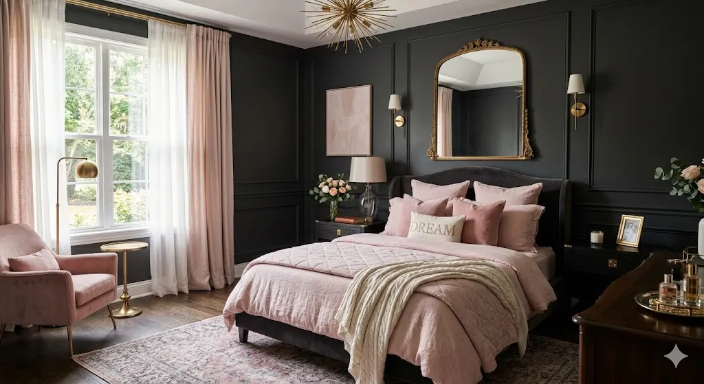 Feminine Dark Bedroom