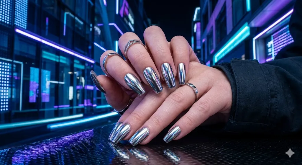 Chrome Acrylic Nails