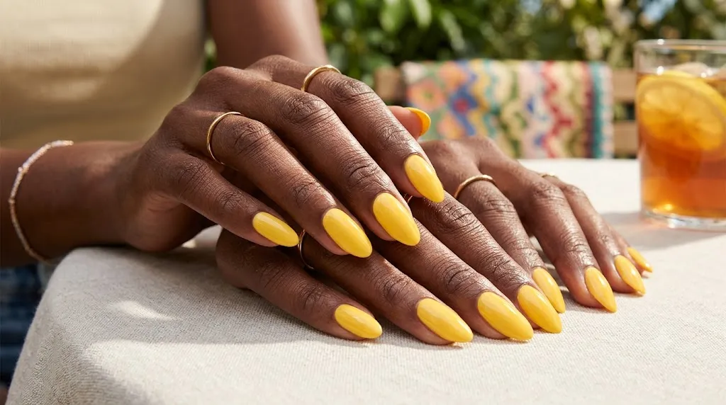Sunny Yellow Bright Nails