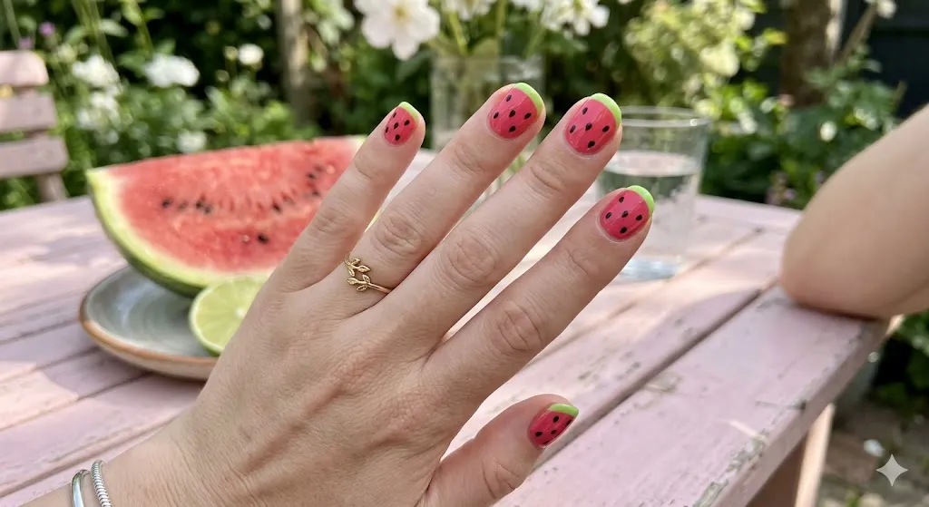 Watermelon Inspired Nails