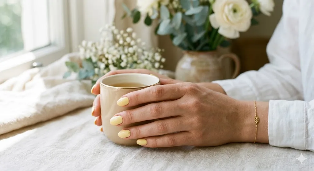 Pastel Yellow Soft Nails