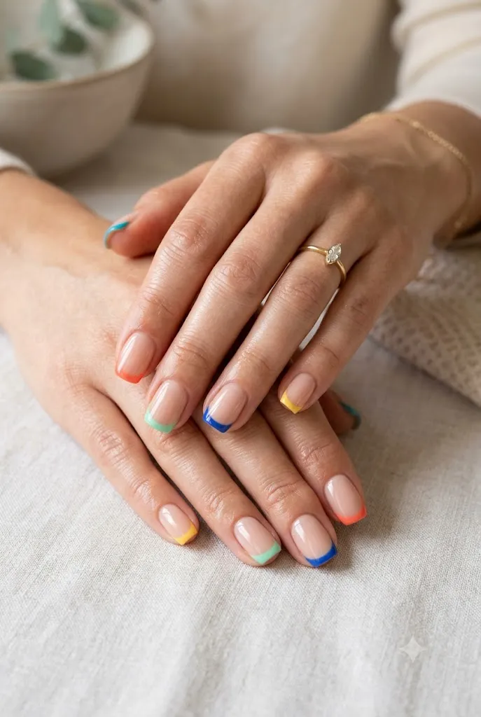 French Tips with Color Twist