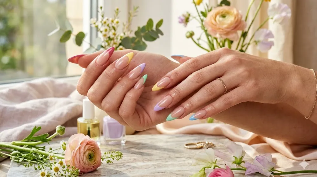 Modern French Tip Stiletto Nails