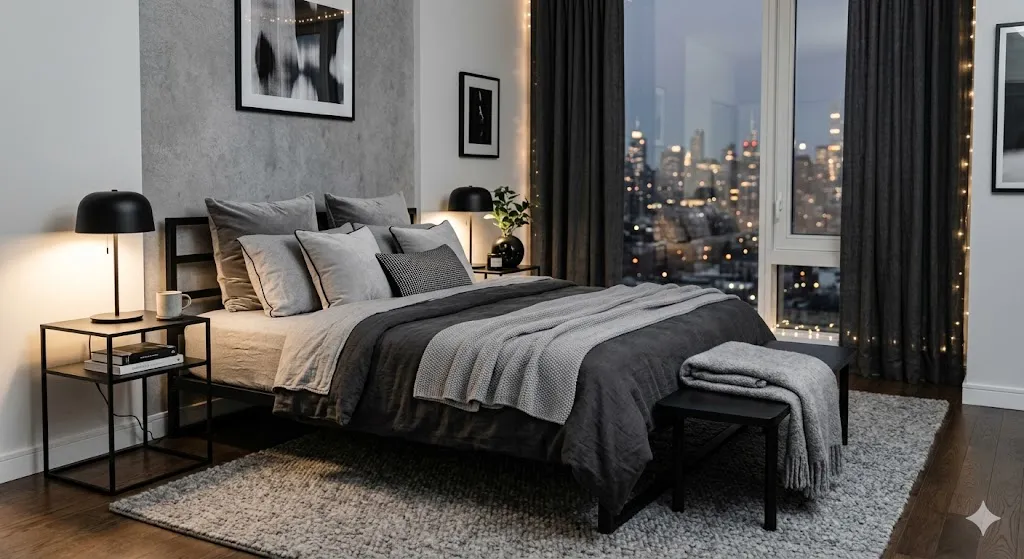 Cozy Monochrome Bedroom