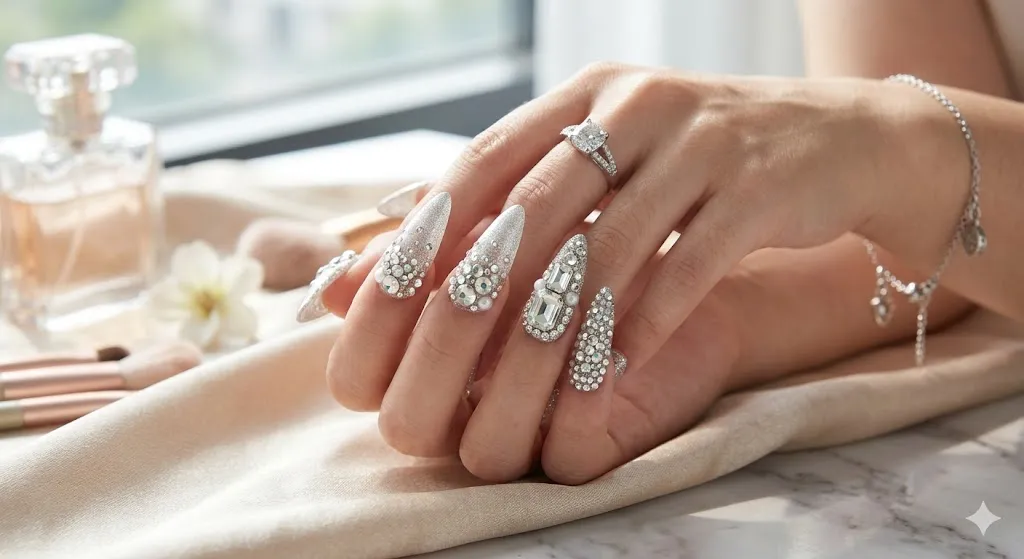 Rhinestone Glam Nails