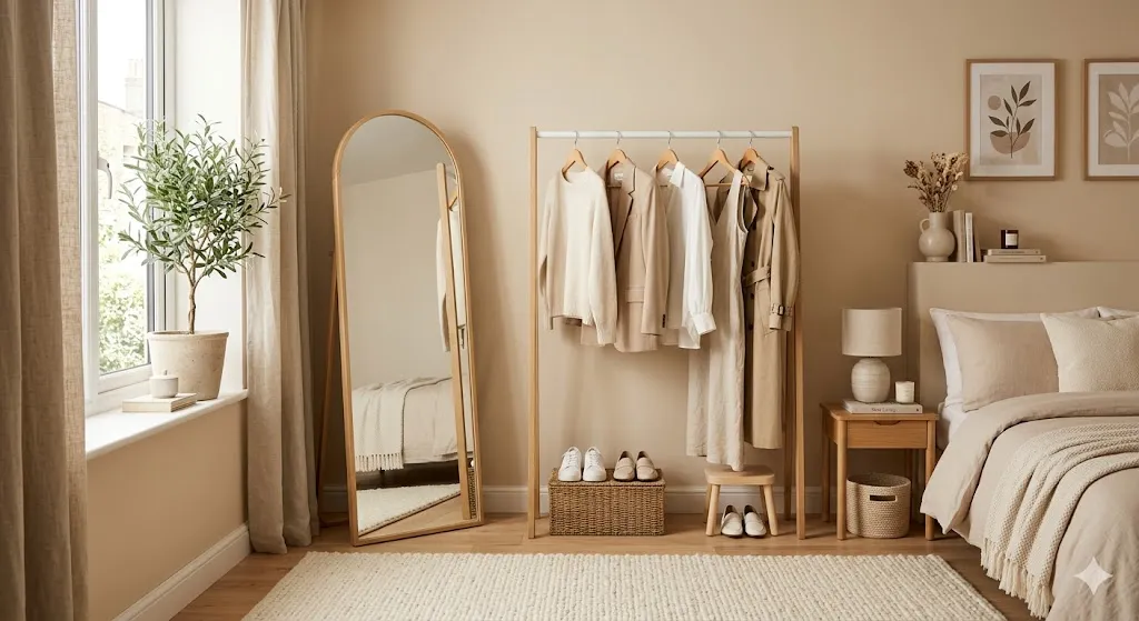 Bedroom Decor With a Stylish Clothing Rack