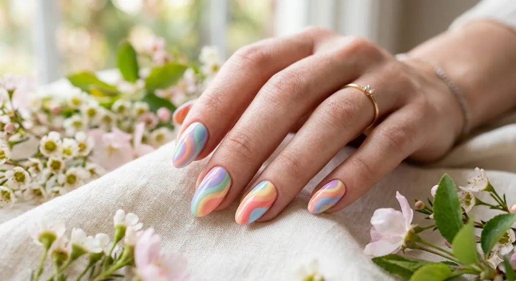 Pastel Swirl Nails