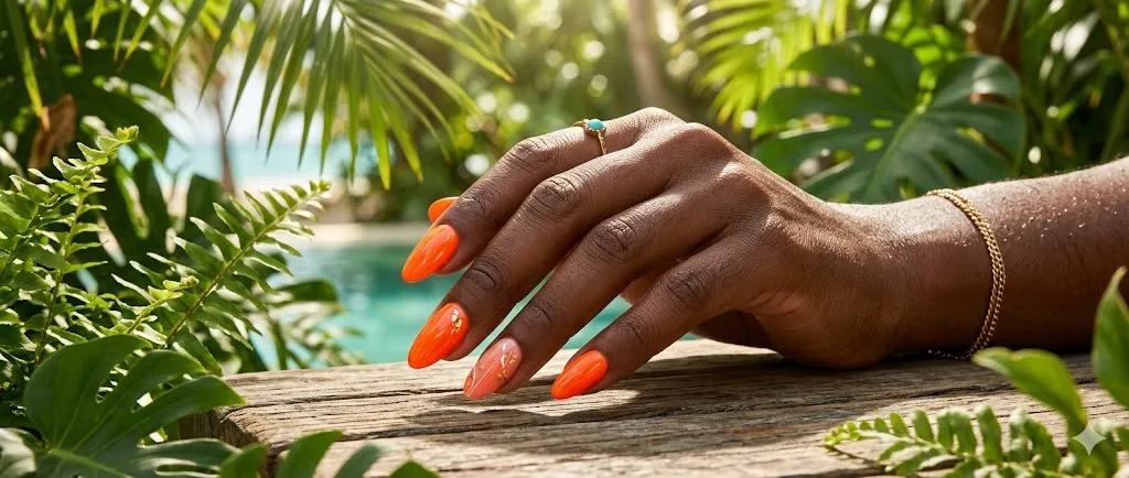 Bright Neon Orange Nails