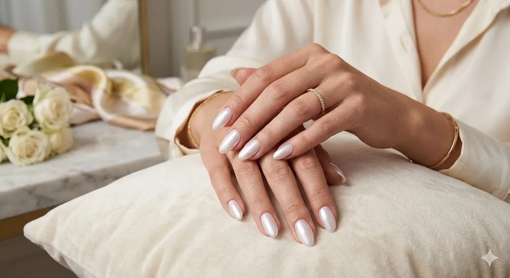 Pearl Almond Nails