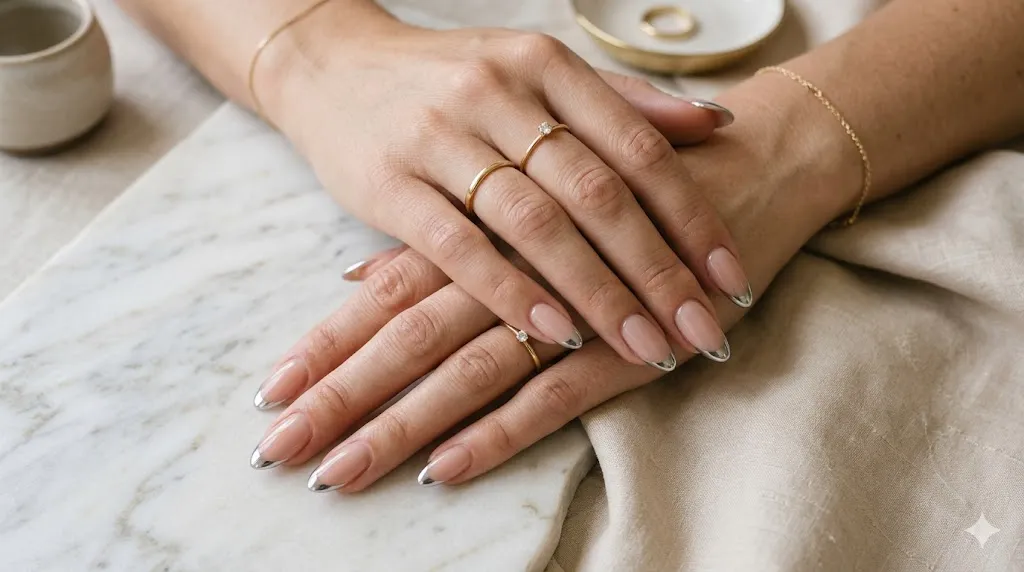 Minimal Metallic Tip Nails