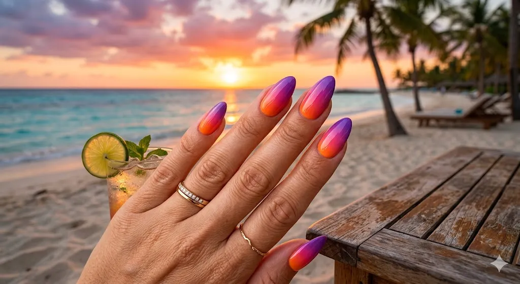 Sunset Ombre Nails