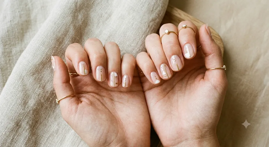 Clear Nails with Minimal Design