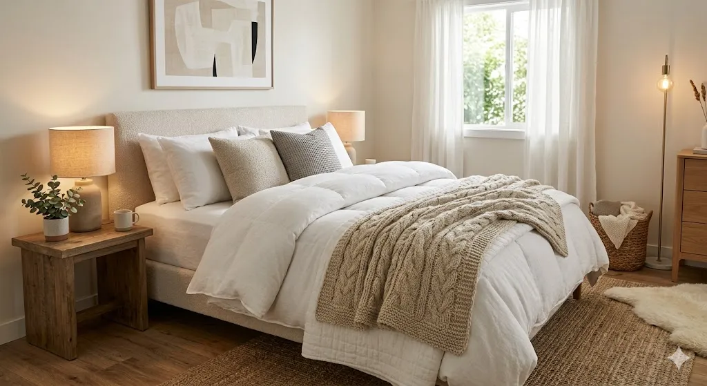 Fold the Duvet and Add a Throw Blanket