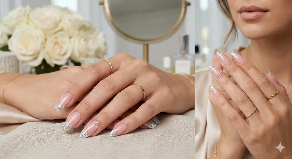 Glitter Tip Gel Nails