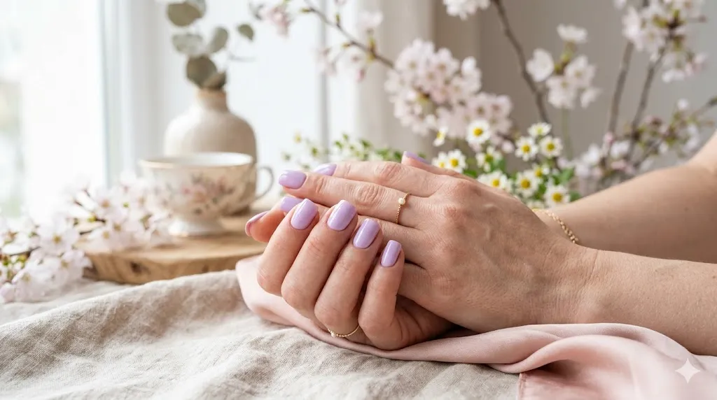 Lavender Square Nails